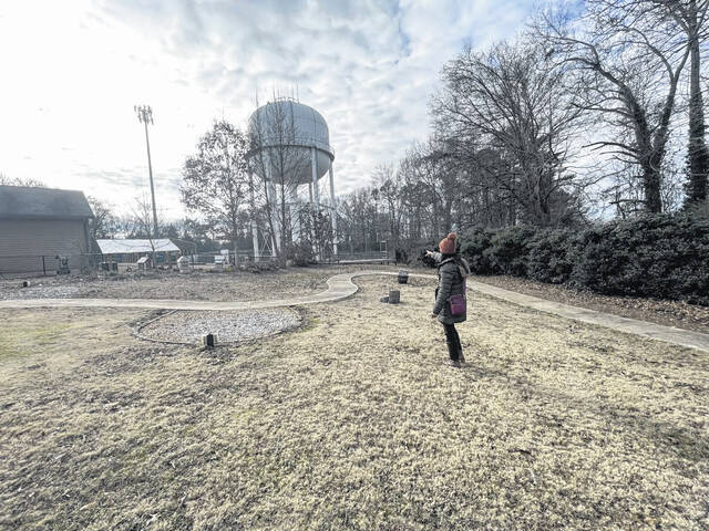 Angela Agard surveys space behind the Clemson Area African American History Museum that may be included in the future Black Heritage Trail route.
Courtesy photo