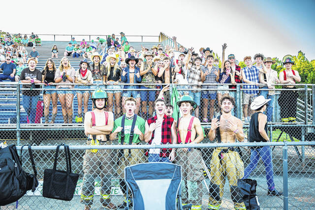 Pictured is the Easley High School student section last Friday night at Bill Isaacs Field. The Green Wave football team lost a tough 47-41 decision in overtime.
                                 Scott Schroeder | The Easley Progress