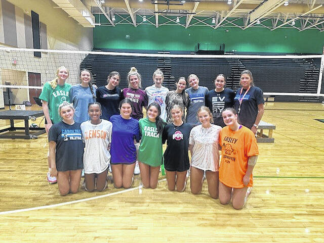 Easley High School varsity volleyball team at practice last week.
Jeff Holt | The Easley Progress