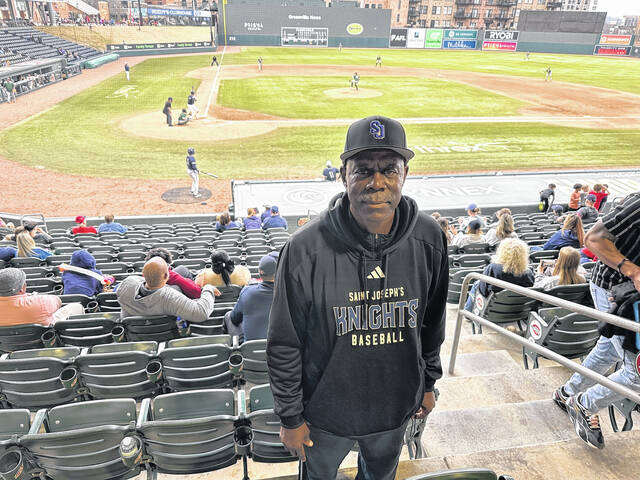 Pictured is Easley Senior Little League coach George Turmon on the scouting trail recently in Greenville. Turmon is entering his third year as the head coach. (Jeff Holt | The Easley Progress).
