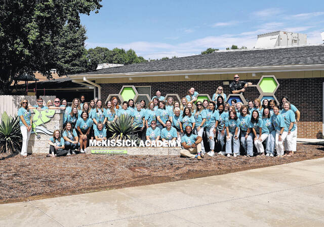 Principal Heather Touchberry (pictured far left) and the 2025-2026 faculty and staff of McKissick Academy of Science and Technology. (Courtesy photo).