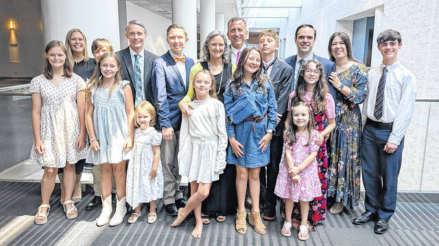 The Spartanburg Stake Presidency with their families. (Courtesy photo).