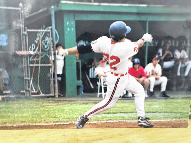 Hank Parks takes a big cut at the plate during his playing days for the Easley Post 52 American Legion baseball team. Parks is arguably the best power hitter in the history of Post 52 Legion baseball.
                                 Photo Submitted