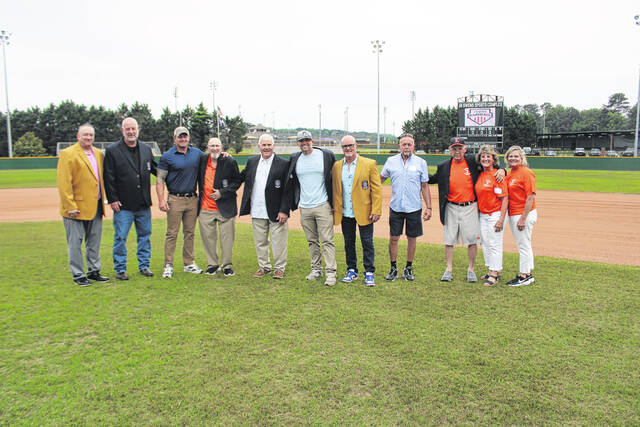 Pictured is everyone who took part in the pregame ceremony on Friday night at Gregg Powell Field.
Jeff Holt / The Easley Progress