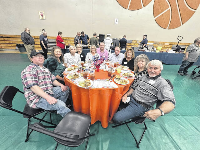 Pictured is Rob Stanifer with all of his family members at the Post 52 baseball banquet last Friday night. Rob drove up from Florida for the big event.