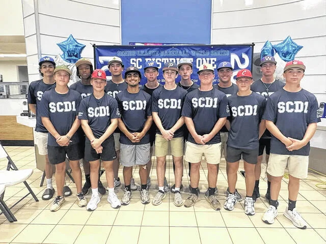 Pictured is the 2026 SCD1 team that will be competing for Easley in the Senior League Baseball World Series. A special meet the team ceremony was held last week at the Honda dealership in Easley.
                                 Jeff Holt / The Easley Progress